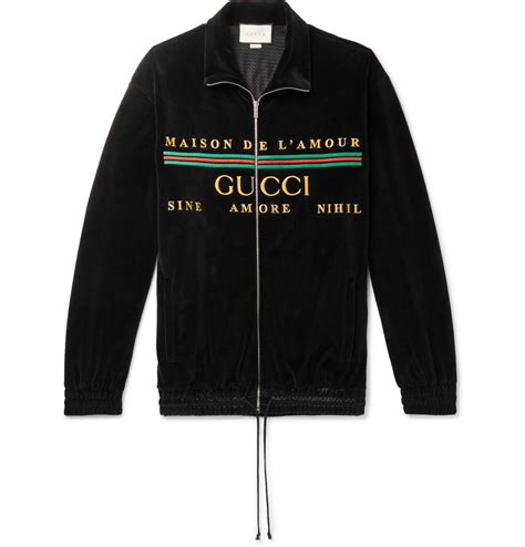 gucci logo velvet sweatshirt